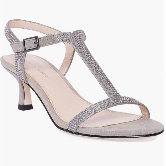 Pelle Moda Iya T-Strap Sandal Pewter 6.5M - Picture 1 of 8
